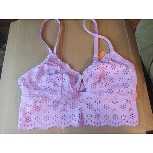 X-Small Women's Eyelet Bralette - Colsie™ Light Violet XS